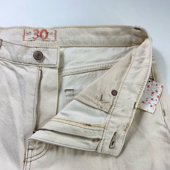 We The Free Free People Womens Laurel Canyon Flare Jeans Ivory High Rise 30 New - Picture 7 of 12